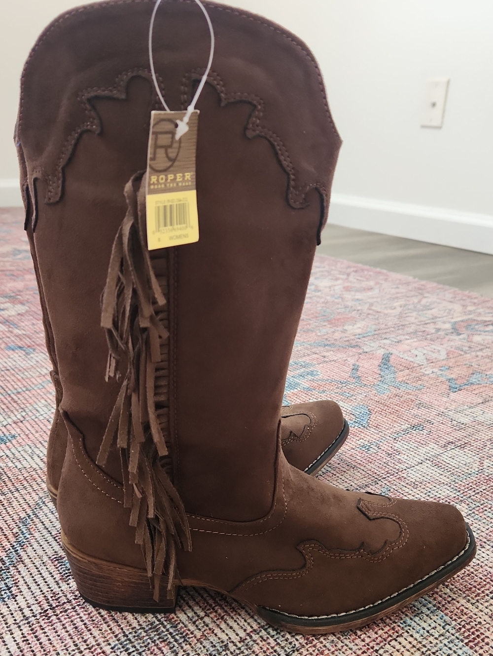 NWT Roper Briana Brown Suede Fringe Boots 8